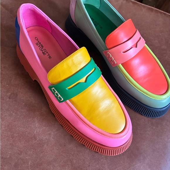 Charlotte Stone Shoes - Charlotte Stone Adam lug sole penny loafers in Solimar color Women’s 15